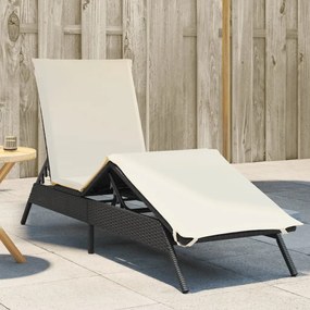 Lettino Prendisole Con Cuscino Nero İn Polyrattan /