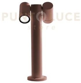Ges1112- paletto in alluminio 2 luci attacco gu10 marrone ip65 h.45...