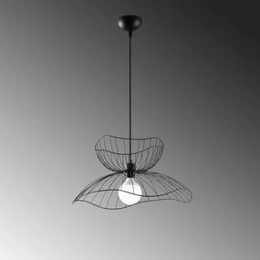 Lampadario nero con paralume in metallo ø 50 cm Farac – Opviq lights