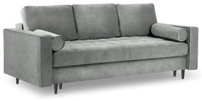 Divano letto in velluto grigio chiaro Santo - Milo Casa