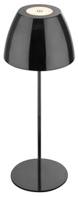 Lampada Da Tavolo Moderna Serina Metallo Nero Spazzolato Led Integrato 2W 2700K