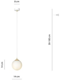 EMIBIG LIGHTING Lampada a sospensione Royal, bianco opalino/bianco, vetro, E14