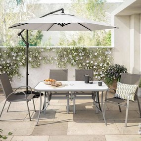 Ombrellone a palo laterale grigio Polar Ø 290 cm con telo bianco