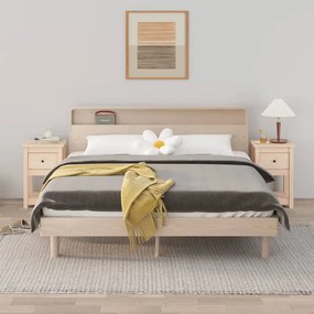 Comodini 2 Pz 40x35x61,5 Cm İn Legno Massello Di Pino /