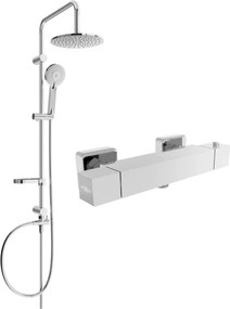Mexen Cube Carl set doccia esterno con soffione e miscelatore termostatico, cromo - 77200240-00