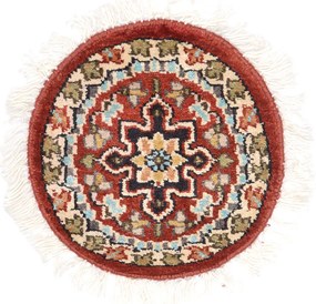 Agra Tappeto orientale 30 x 30 Rosso (Indian) Annodato A Mano