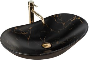 Lavabo da appoggio Rea Royal 60 Black Marble Mat