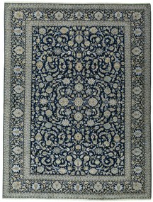Kashan Tappeto 280 x 360 Blu (Iran) Annodato A Mano