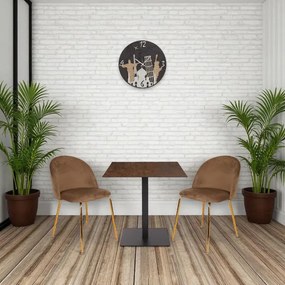 Tavolo bar pub ristorante da esterno 80x80 cm con piano in HPL Corten H 74