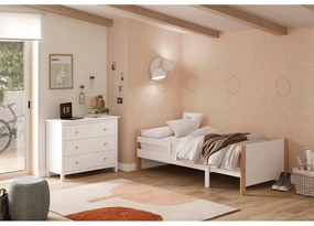 Letto per bambini in crescita in colore bianco e naturale 90x140/190 cm Willi - Marckeric