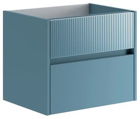 Mobile da bagno sotto lavabo Niwa blu pacifico laccato opaco L 59.5 x H 50 x P 45.5 cm 2 cassetti, lavabo non incluso