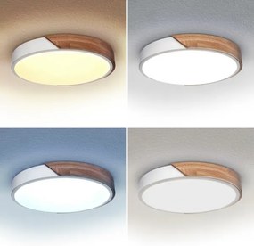 Brilagi - Lampada dimmerabile PILANA LED/48W/230V rovere/bianco Ø 40 cm + telecomando