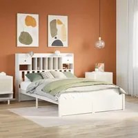 Letto Libreria senza Materasso Bianco 160x200 cm Legno di Pino 3322424