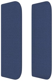 Testiera ad orecchio blu 163x16x78/88cm in tessuto