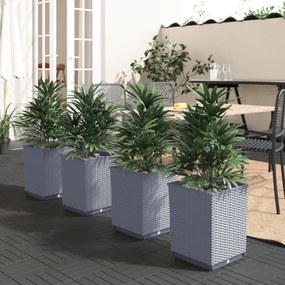 Fioriere 4 Pz Grigio Blu 30x30x37 Cm İn Polipropilene /