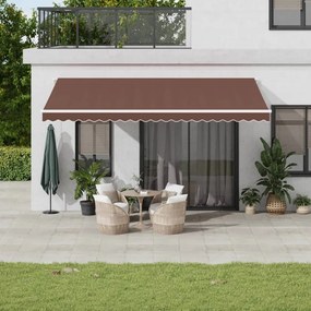 Tenda Da Sole Retrattile Automatica Con Led Marrone 500x350 Cm /