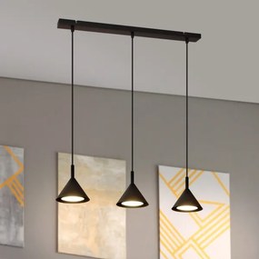 Lampadario a sospensione con filo ETNA 3xGX53/10W/230V nero