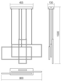 Redo 01-2314 - Lampadario dimmerabile sospeso a cavo PLANA LED/60W/230V dorato