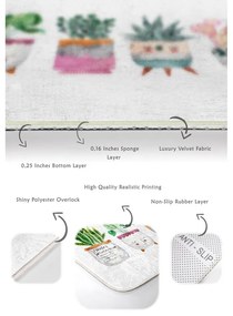 Set di tappetini per il bagno in velluto bianchi 2 pz 60x100 cm Succulent – Mila Home