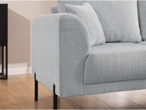 Divano angolare grigio chiaro (con penisola a destra/a L) con rivestimento in ciniglia Mauris – Ropez