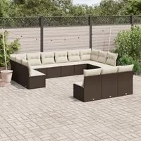 Set Divani da Giardino 13 pz con Cuscini Marrone in Polyrattancod mxl 113291