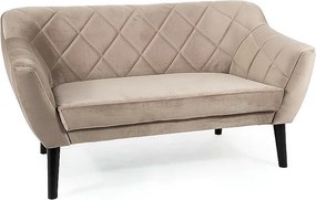 Divano Karo 2 Velvet in velluto beige scuro con gambe color wengé – 140x75x76 cm