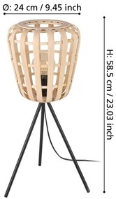 Eglo 390154 - Lampada da tavolo MONTEZUELO 1xE27/40W/230V bambù