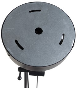 Lampada a sospensione nera con paralumi in lino color tortora 35 cm 2 luci - Blitz