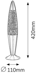 Rabalux 4113 - Lampada di lava GLITTER 1xE14/25W/230V