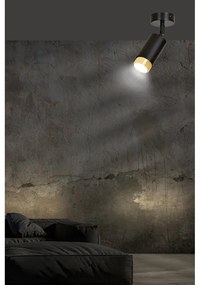 Lampada da soffitto e parete in Acciaio HIRO GU10 Colore del corpo Nero e Oro