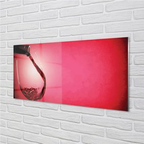 Pannello paraschizzi cucina Sfondo rosso bicchierino a sinistra 100x50 cm