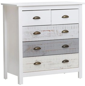 Cassettiera bianca e grigia con 4 cassetti , 79 x 80 cm Romantica - Marckeric