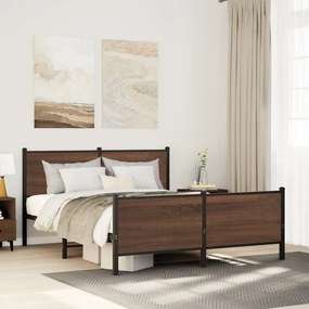 Giroletto Senza Materaso İn Metallo Rovere Marrone 160x200 Cm /