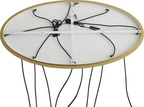 Lampada a sospensione Hotel Chic ottone con vetro blu e verde 8 luci - Qara