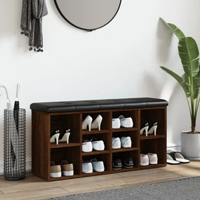 Panca porta scarpe rovere marrone 102x32x50cm legno multistrato