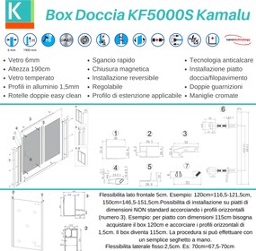 Box doccia 120x90cm angolare vetro 6mm anticalcare KF5000S - KAMALU