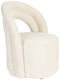 Poltrona color crema girevole con rivestimento in bouclé Seina – Dutchbone