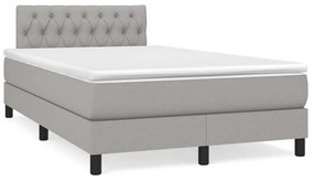 Letto A Molle Materasso E Led Grigio Chiaro 120x190 Cm Tessuto /