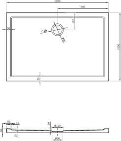 Mexen Flow piatto doccia rettangolare slim 120 x 100 cm, bianco lucido - 46R101012