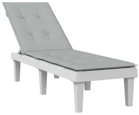 Cuscino Per Sdraio Grigio Chiaro Mélange (75+105)x50x3 Tessuto /