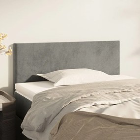 Testiera Grigio Chiaro 90x5x78/88 Cm İn Velluto /