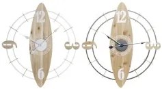 Orologio da Parete DKD Home Decor 61 x 4,5 x 66 cm Naturale Bianco Ferro Legno MDF (2 Unità)