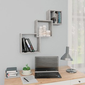 Mensole A Muro Cubiche Grigio Cemento 68x15x68cm Multistrato /