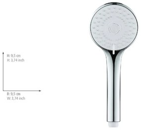 Soffione per doccia color argento lucido in plastica ø 9,5 cm Uno – Allstar