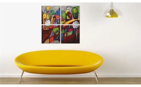 Quadro Cittadina colorata  Colore Giallo, Dimensioni e Misure 80x80