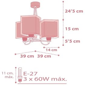 Dalber 63267S - Lampadario per bambini KOALA 3xE27/60W/230V