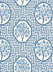 GP & J Baker Carta da parati Royal Maze - Royal Blue