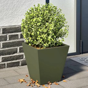 Fioriere Da Giardino 2 Pz Verde Oliva 30x30x30 Cm İn Acciaio /