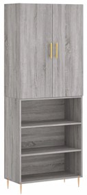 Credenza grigio sonoma 69,5x34x180 cm in legno multistrato