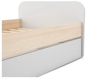 Letto per bambini in pino bianco/naturale con letto estraibile e contenitore 90x200 cm Esteban - Marckeric